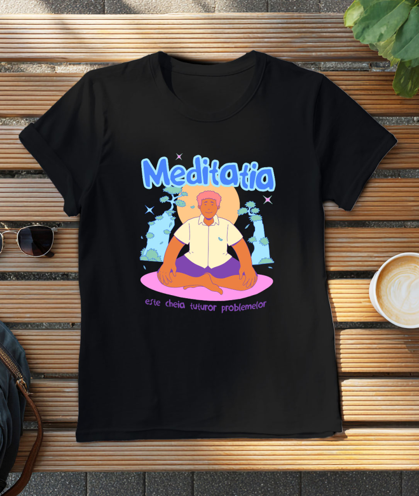 Tricou Femei, Barbati, Copii, Fata, Baiat, Unisex Personalizat Bărbat în Poziție de Yoga – Meditație, Relaxare și Echilibru [3]
