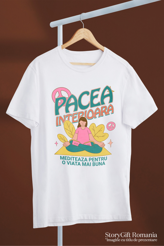 Tricou Femei, Barbati, Copii, Fata, Baiat, Unisex Personalizat Femeie în Poziție de Yoga – Relaxare și Meditație pentru Echilibru Interior [3]
