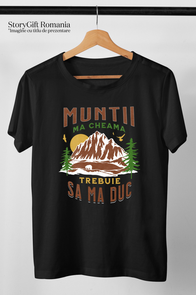 Tricou Femei, Barbati, Copii, Fata, Baiat, Unisex Personalizat "Munte Înalt Apus De Soare – Aventură în Natură și Peisaje Montane" [3]