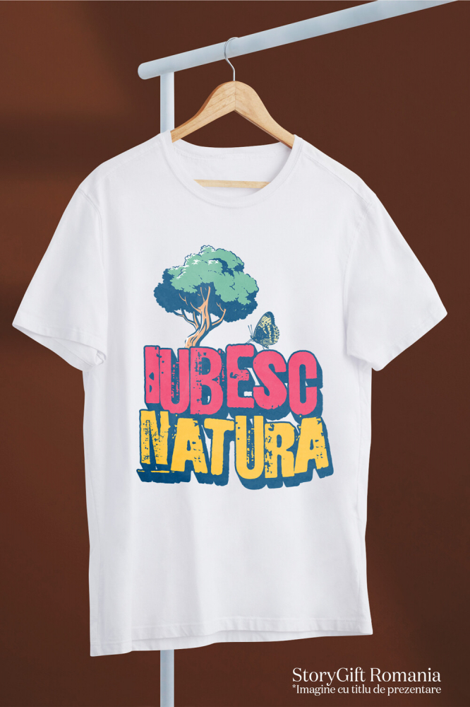 Tricou Femei, Barbati, Copii, Fata, Baiat, Unisex Personalizat "Iubesc Natura – Copac Verde și Fluturi Colorați, Hobby Natural" [3]