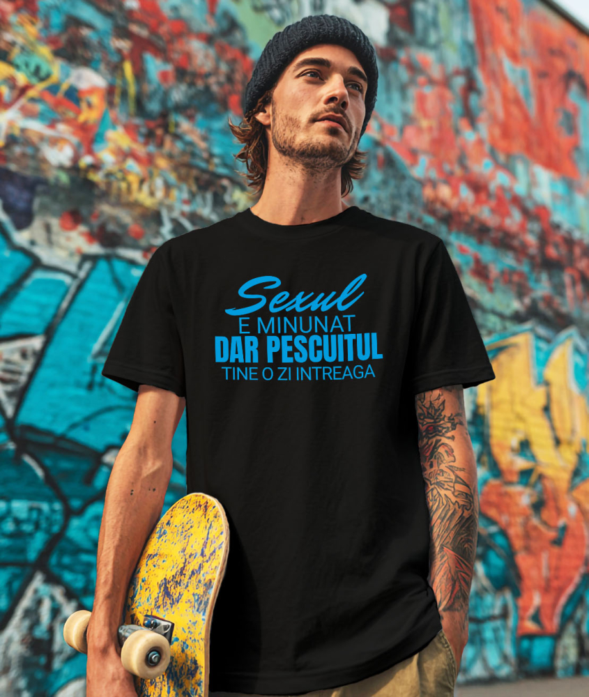 Tricou Femei, Barbati, Copii, Fata, Baiat, Unisex Personalizat Mesaj Haios pentru Pescari „Sexul e minunat, dar pescuitul ține o viață întreagă” – Cadou Personalizat pentru Iubitorii de Pescuit [2]