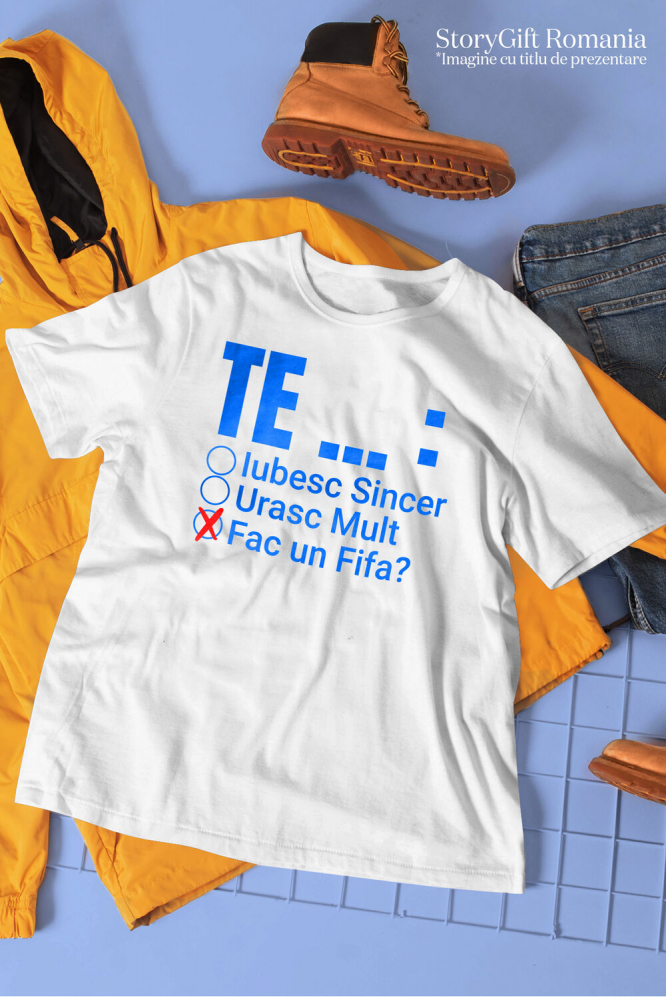 Tricou Femei, Barbati, Copii, Fata, Baiat, Unisex Personalizat Iubitorii de Jocuri Video FIFA - Te Iubesc Urasc - Cadou Personalizat Fotbal [3]