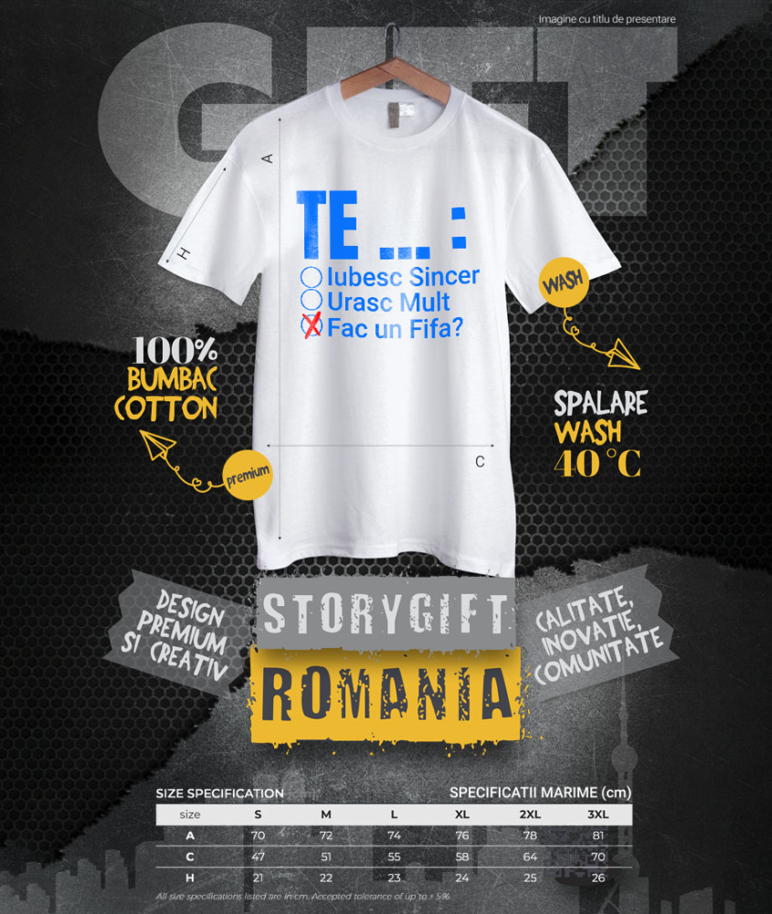 Tricou Femei, Barbati, Copii, Fata, Baiat, Unisex Personalizat Iubitorii de Jocuri Video FIFA - Te Iubesc Urasc - Cadou Personalizat Fotbal [4]