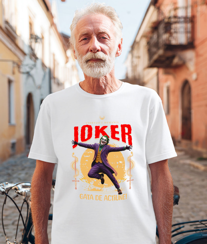 Tricou Barbati cu Joker - Acțiune Explozivă și Glume Măgice Disney 100% Bumbac, Alb, S [2]