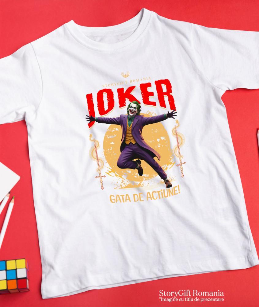 Tricou Barbati cu Joker - Acțiune Explozivă și Glume Măgice Disney 100% Bumbac, Alb, S [3]