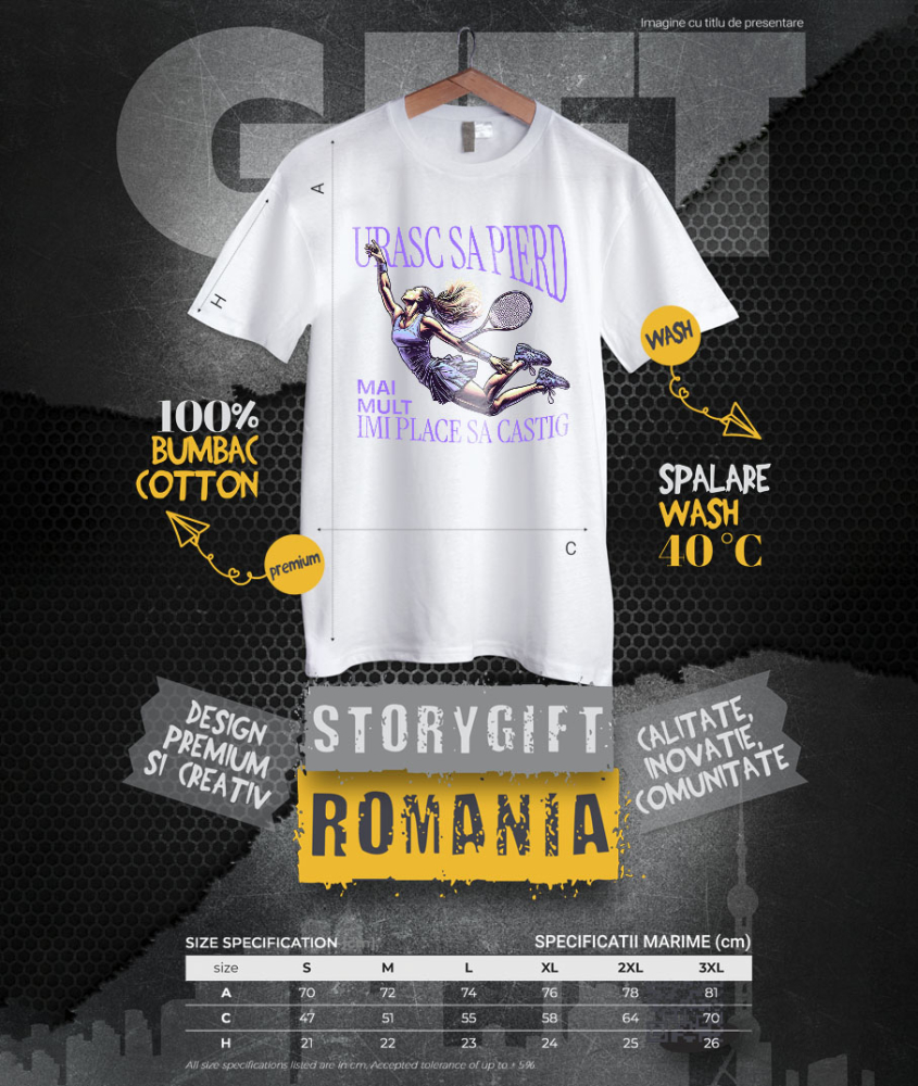 Tricou Femei, Barbati, Copii, Fata, Baiat, Unisex Personalizat Jucătoare de Tenis în Acțiune - Tricou Personalizat pentru Pasionații Sportului [4]