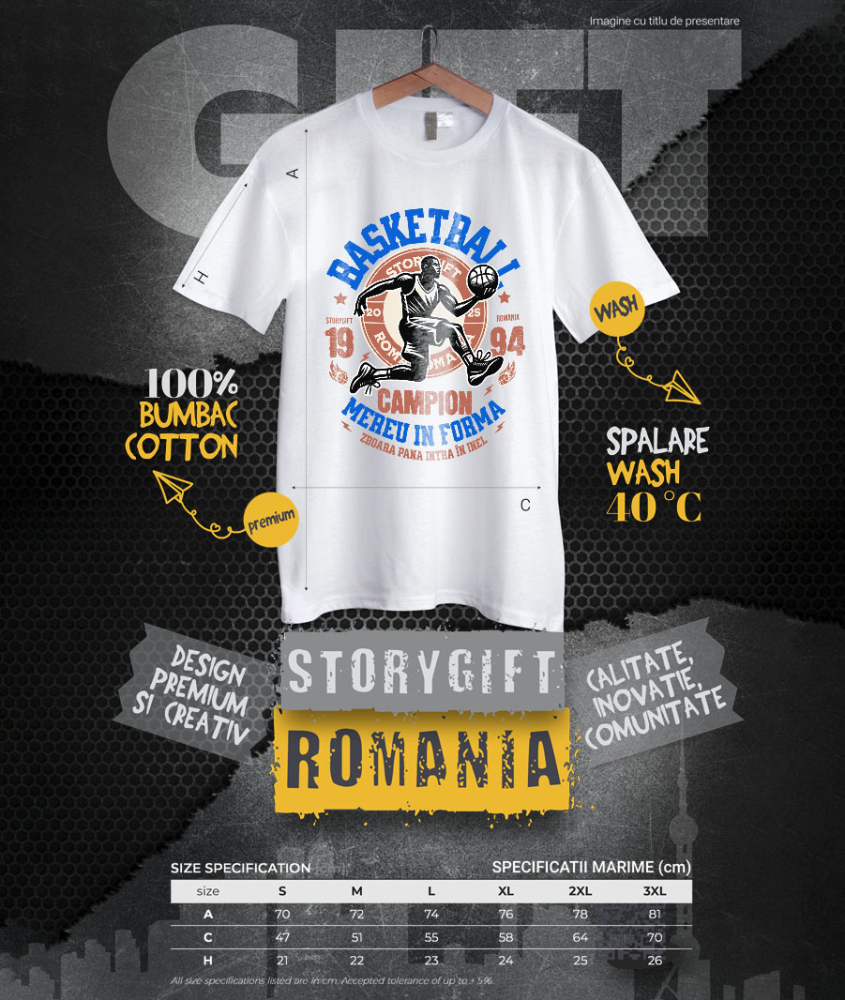 Tricou Femei, Barbati, Copii, Fata, Baiat, Unisex Personalizat Minge Baschet Motivational – Campion și Joc În Echipa Sportivă [4]
