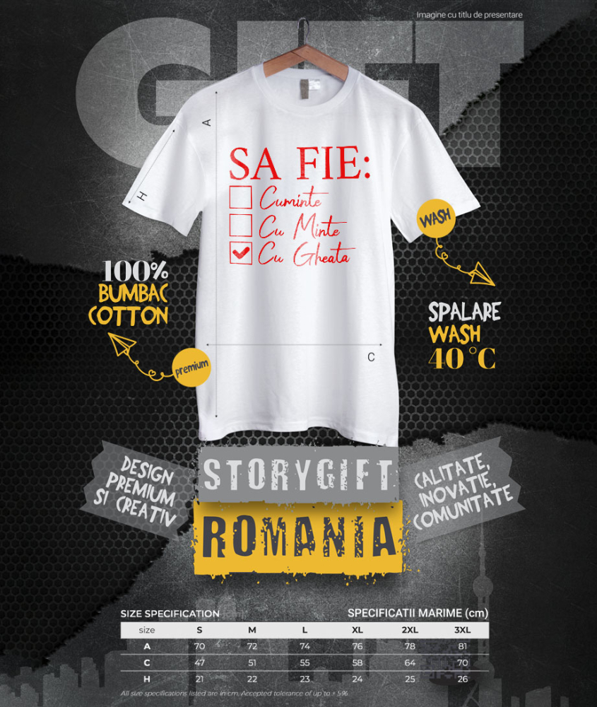 Tricou Femei, Barbati, Copii, Fata, Baiat, Unisex Personalizat „Să Fie Cuminte, Cu Minte și Cu Gheață” – Mesaj Haioas pentru Petreceri și Cadouri Personalizate [4]