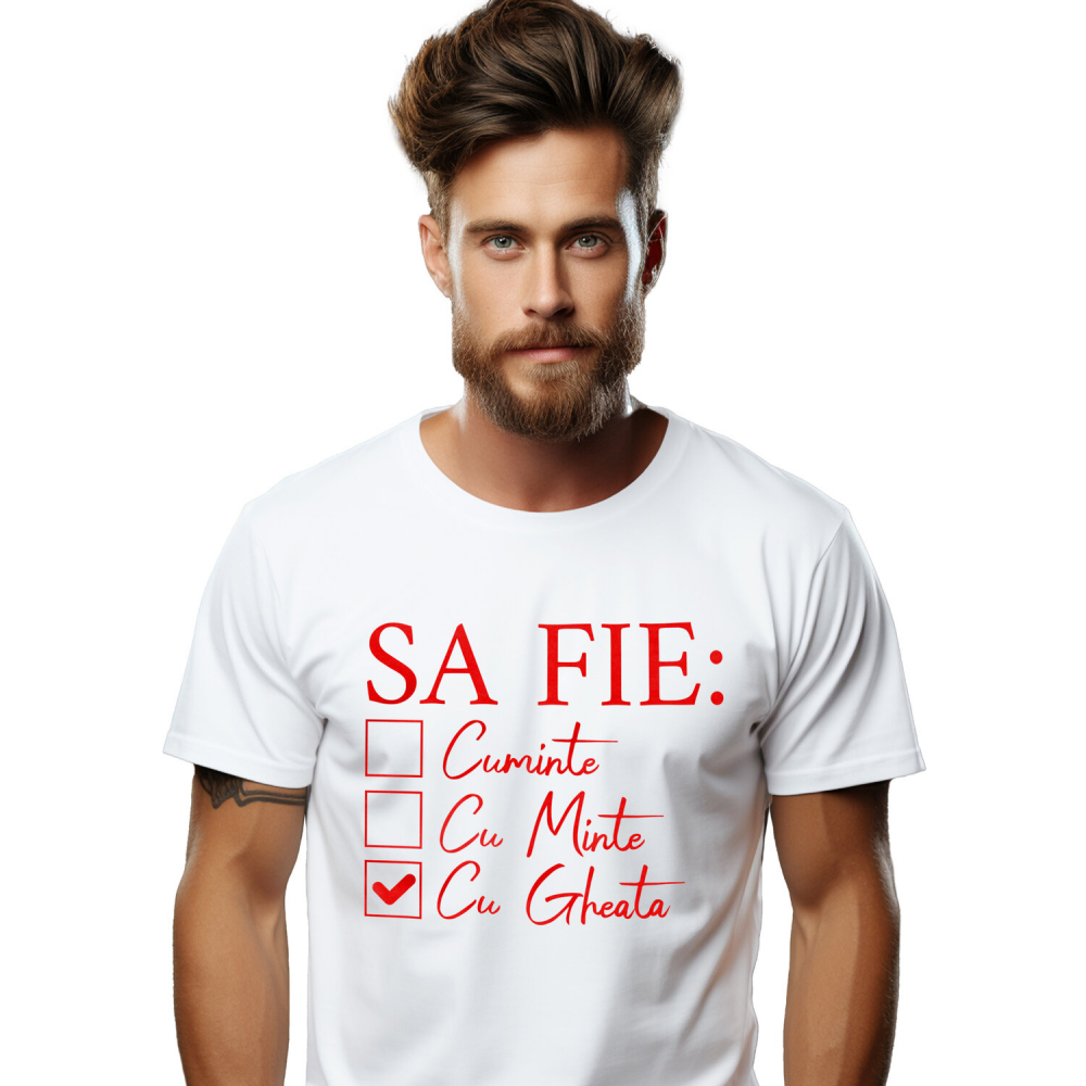 Tricou Femei, Barbati, Copii, Fata, Baiat, Unisex Personalizat „Să Fie Cuminte, Cu Minte și Cu Gheață” – Mesaj Haioas pentru Petreceri și Cadouri Personalizate [1]