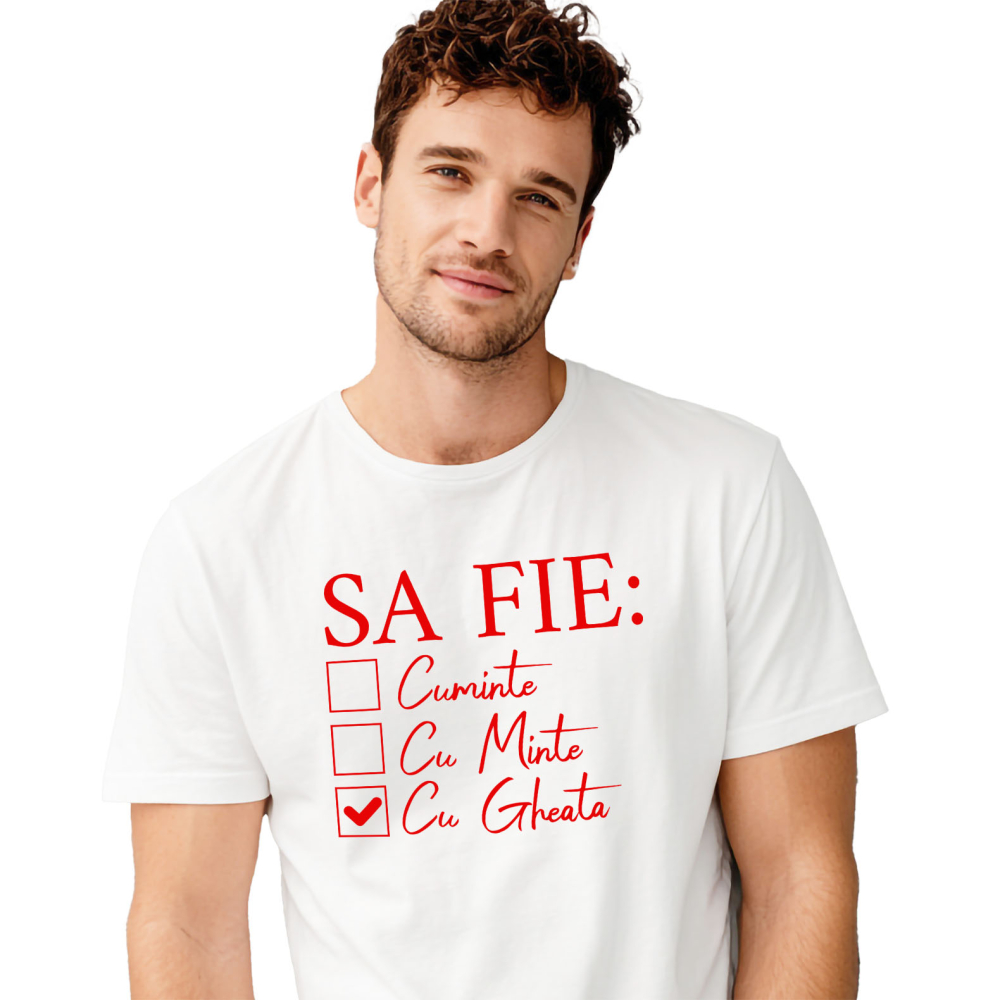Tricou Femei, Barbati, Copii, Fata, Baiat, Unisex Personalizat „Să Fie Cuminte, Cu Minte și Cu Gheață” – Mesaj Haioas pentru Petreceri și Cadouri Personalizate [1]