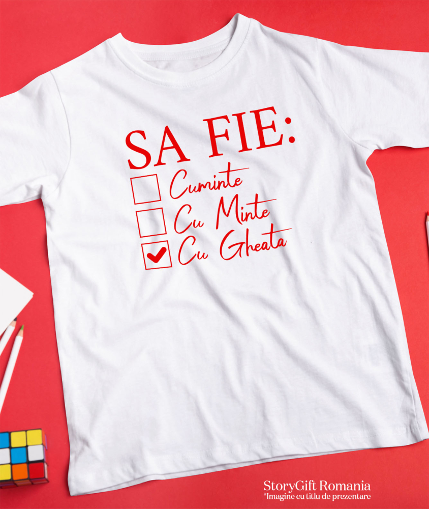 Tricou Femei, Barbati, Copii, Fata, Baiat, Unisex Personalizat „Să Fie Cuminte, Cu Minte și Cu Gheață” – Mesaj Haioas pentru Petreceri și Cadouri Personalizate [3]