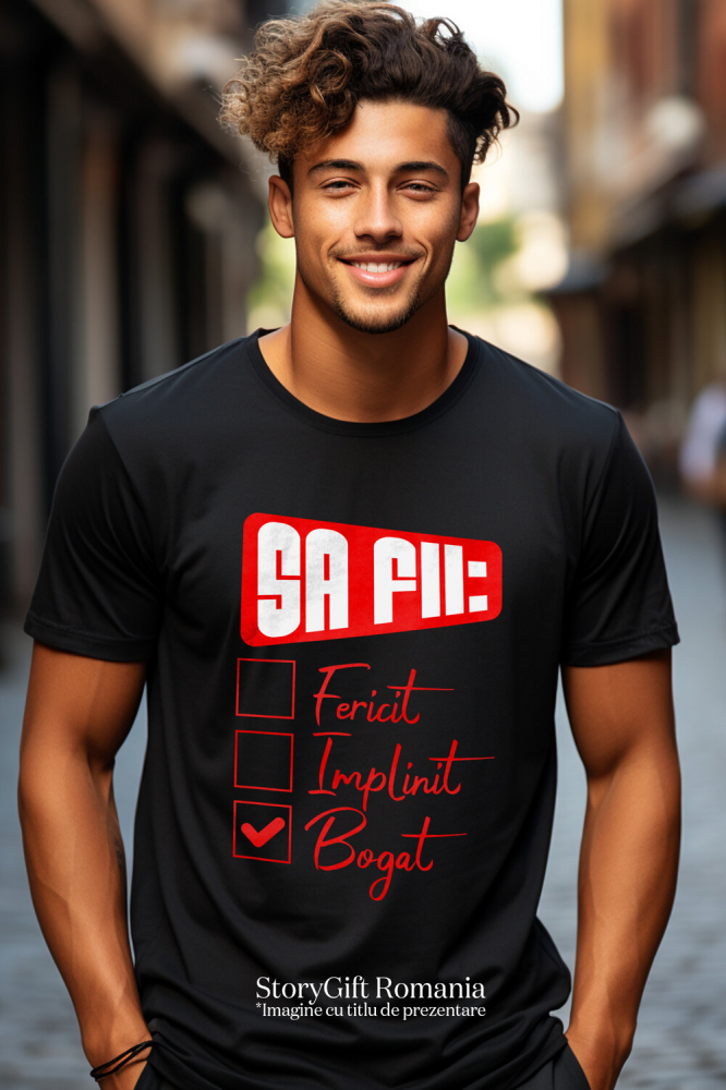 Tricou Femei, Barbati, Copii, Fata, Baiat, Unisex Personalizat Lista de Bifat - Fericire, Bogăție și Succes Financiar [2]