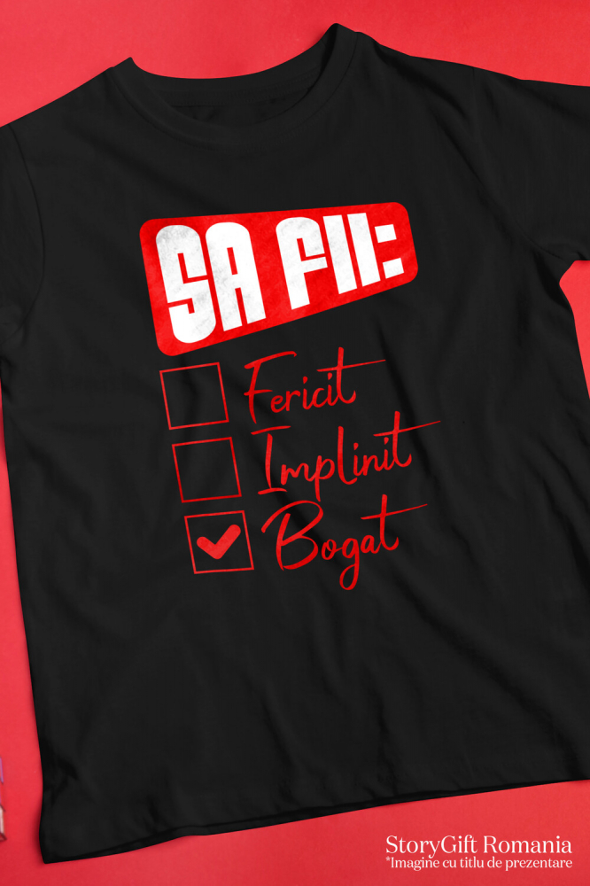 Tricou Femei, Barbati, Copii, Fata, Baiat, Unisex Personalizat Lista de Bifat - Fericire, Bogăție și Succes Financiar [3]