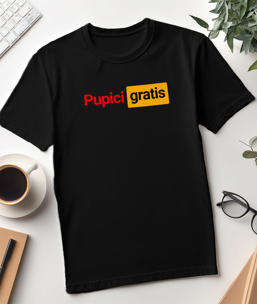 Tricou Femei, Barbati, Copii, Fata, Baiat, Unisex Personalizat Logo Haios Roșu Galben cu Mesaje de Dragoste și Pupici - Cadouri Personalizate Amuzante pentru Familie și Prieteni [3]