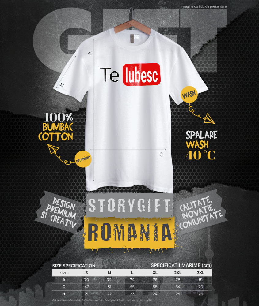 Tricou Femei, Barbati, Copii, Fata, Baiat, Unisex Personalizat „Logo Platforma Streaming Video - Cadou Personalizat Iubita, Valentine's Day și Dragobete” [4]