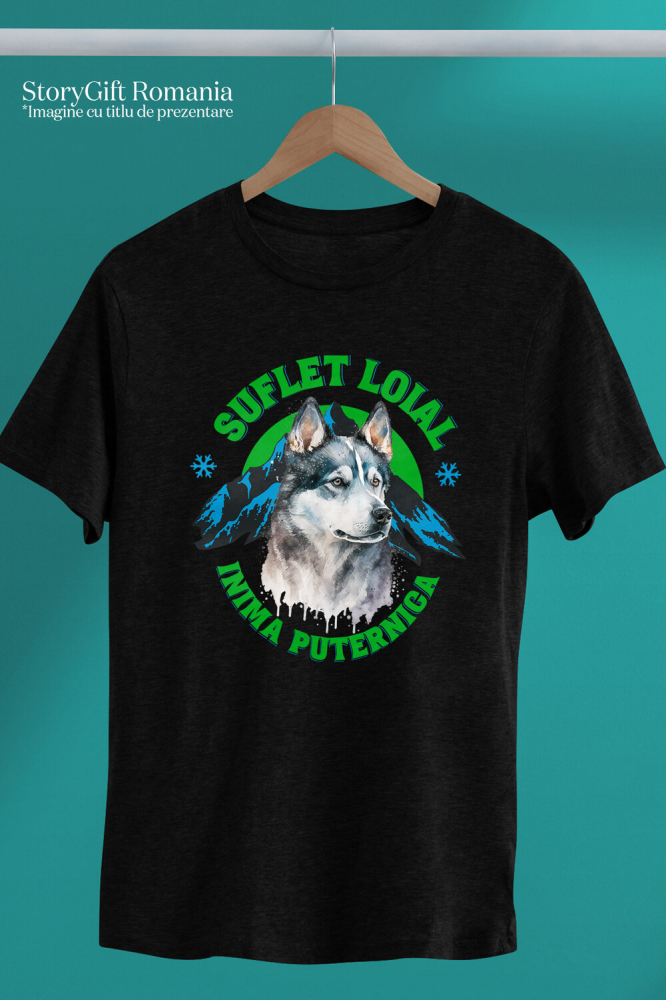 Tricou Femei, Barbati, Copii, Fata, Baiat, Unisex Personalizat Tricou Personalizat Lup Salbatic Husky – Suflet Loial și Inimă Puternică | Cadou pentru Iubitori de Câini [3]