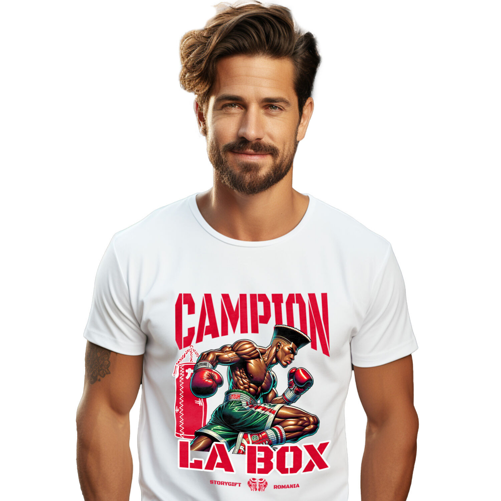 Tricou Femei, Barbati, Copii, Fata, Baiat, Unisex Personalizat Luptător Puternic De Box – Design Sportiv Personalizat Pentru Campioni [1]