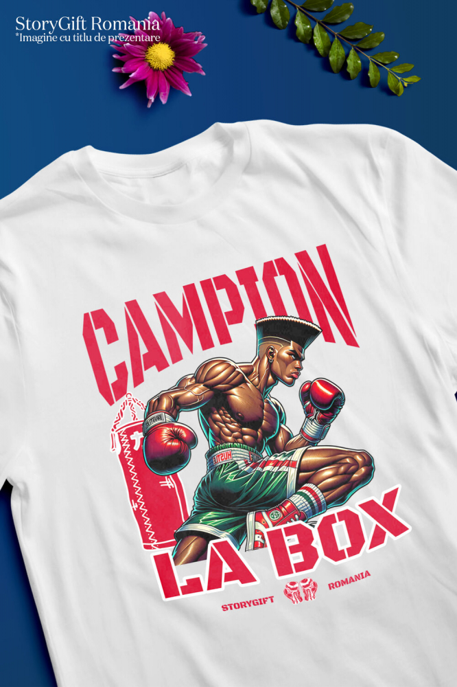 Tricou Femei, Barbati, Copii, Fata, Baiat, Unisex Personalizat Luptător Puternic De Box – Design Sportiv Personalizat Pentru Campioni [3]