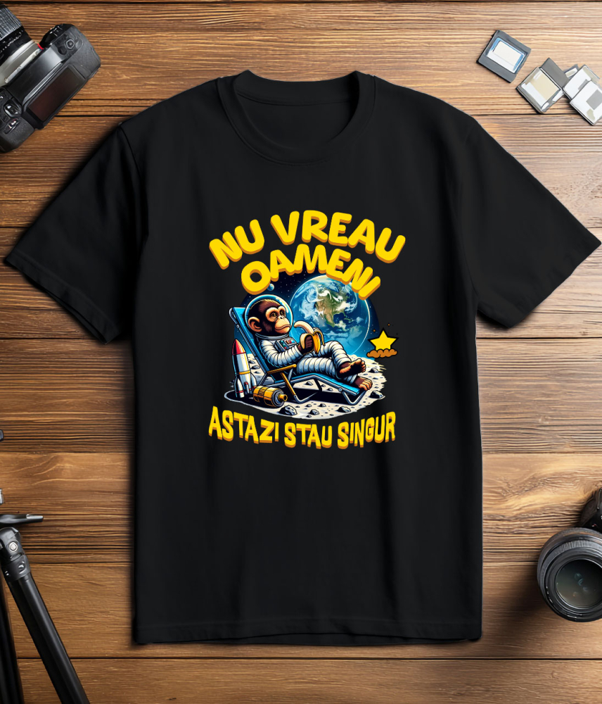 Tricou Femei, Barbati, Copii, Fata, Baiat, Unisex Personalizat Maimuța Spațială pe Lună la Plajă - Cadou Relaxant și Amuzant pentru Copii [3]