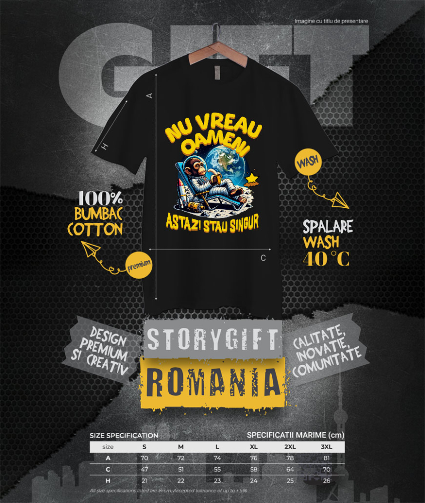 Tricou Femei, Barbati, Copii, Fata, Baiat, Unisex Personalizat Maimuța Spațială pe Lună la Plajă - Cadou Relaxant și Amuzant pentru Copii [4]