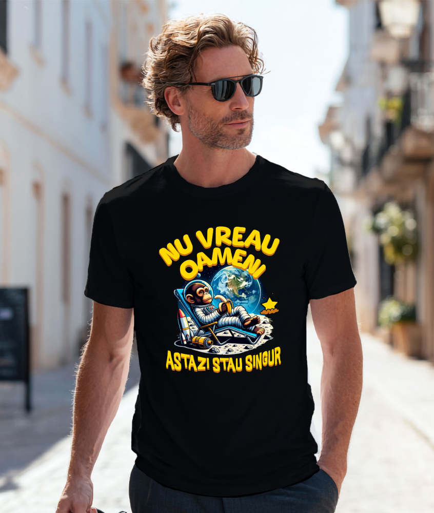 Tricou Femei, Barbati, Copii, Fata, Baiat, Unisex Personalizat Maimuța Spațială pe Lună la Plajă - Cadou Relaxant și Amuzant pentru Copii [2]