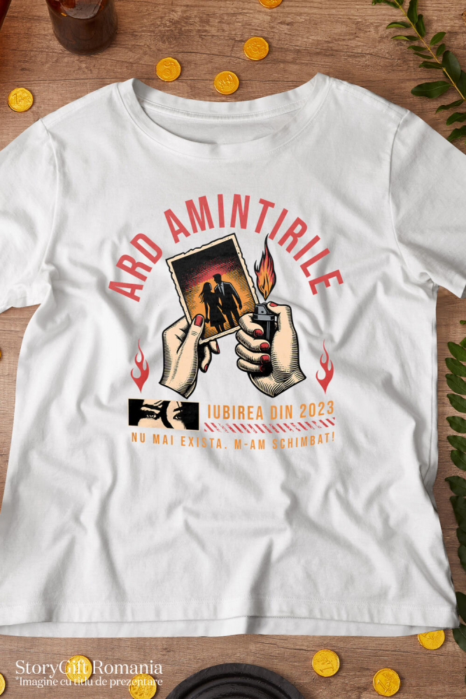 Tricou Femei, Barbati, Copii, Fata, Baiat, Unisex Personalizat Cadou Personalizat Mâini Femeie Foc cu Text „Ard Amintirile Iubirea din 2023” [3]