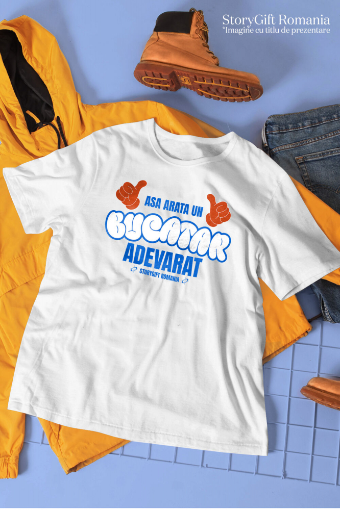 Tricou Femei, Barbati, Copii, Fata, Baiat, Unisex Personalizat Cadou personalizat „Așa arată un bucătar adevărat” – Mâini stil Mickey Mouse – Perfect pentru iubitorii de gătit [3]