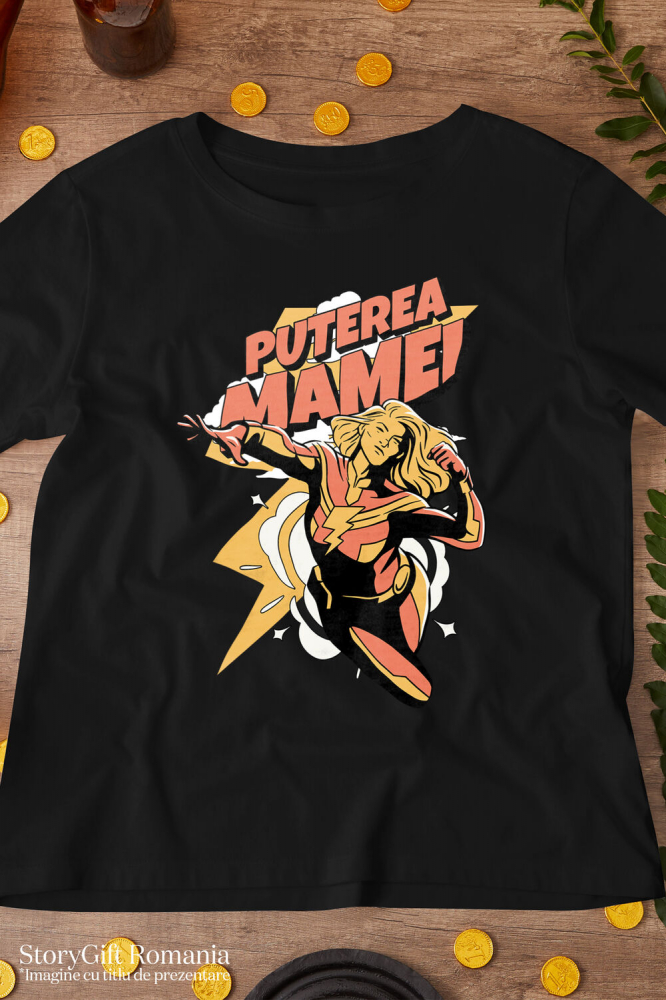 Tricou Femei, Barbati, Copii, Fata, Baiat, Unisex Personalizat "Puterea Mamei – Super Erou Familie – Cadouri Personalizate pentru Femei Puternice" [3]