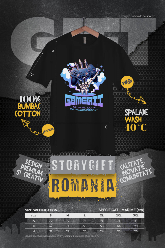 Tricou Femei, Barbati, Copii, Fata, Baiat, Unisex Personalizat Mână Schelet cu Manetă Jocuri Video „Gamerii Nu Mor Doar Se Revanșează” - Cadou Personalizat pentru Gameri și Familie [4]