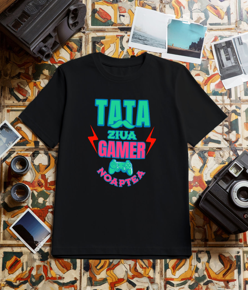 Tricou Femei, Barbati, Copii, Fata, Baiat, Unisex Personalizat Manetă De Jocuri Personalizată – Cadou Pentru Tata Gamer „Noaptea Gamer, Ziua Iubitorii De Lume Virtuală” [3]