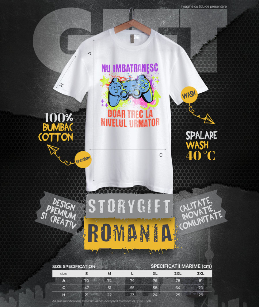 Tricou Femei, Barbati, Copii, Fata, Baiat, Unisex Personalizat Manetă Jocuri Video cu Text „Nu Îmbătrânesc Doar Trec la Nivelul Următor” - Cadou Personalizat pentru Familie și Prieteni [4]