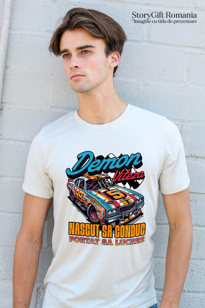 Tricou Femei, Barbati, Copii, Fata, Baiat, Unisex Personalizat Mașină De Curse Colorată – Demonul Vitezei Cu Numărul 5 [2]