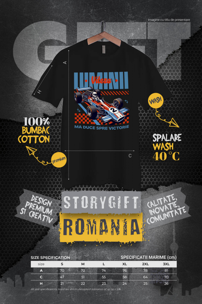 Tricou Femei, Barbati, Copii, Fata, Baiat, Unisex Personalizat Mașină De Curse Formula 1 – Viteză, Adrenalină și Performanță [4]