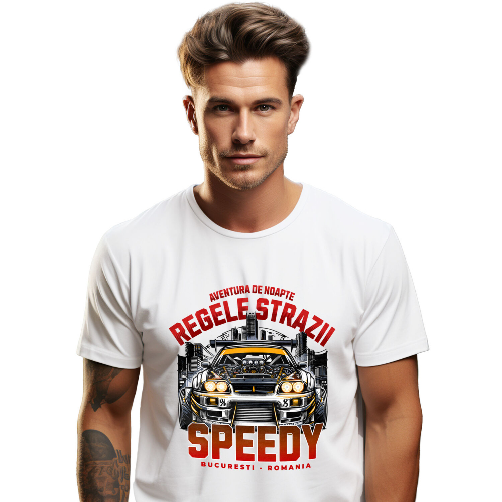 Tricou Femei, Barbati, Copii, Fata, Baiat, Unisex Personalizat Tricou Regele Curse Ilegale – Mașină Fără Capotă pentru Fanii Motorsportului [1]