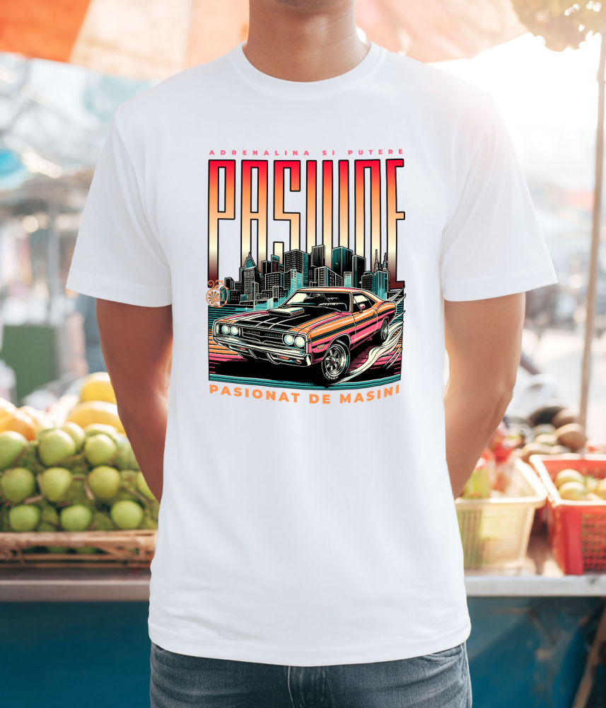 Tricou Femei, Barbati, Copii, Fata, Baiat, Unisex Personalizat Tricou Drifting – Mașină Tunată Roșie în Oraș Noaptea [2]