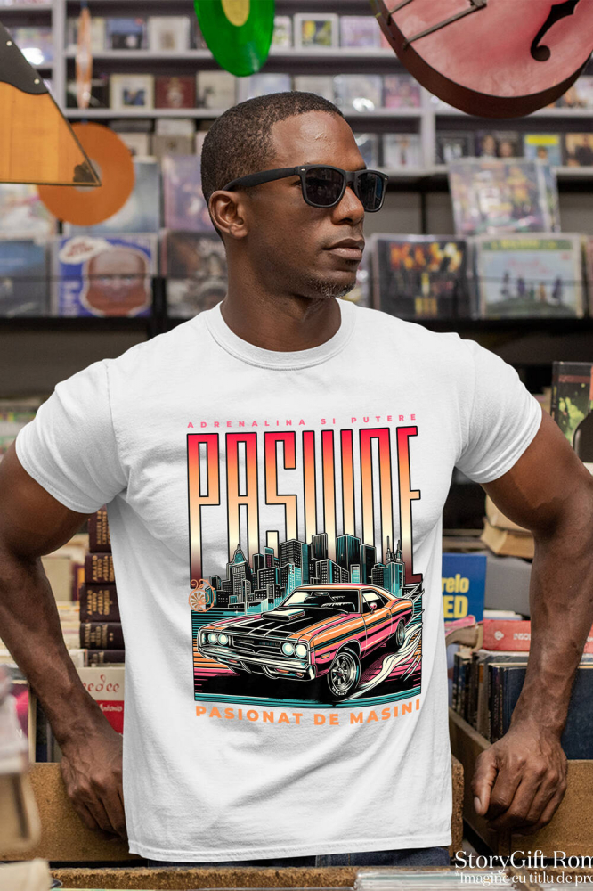 Tricou Femei, Barbati, Copii, Fata, Baiat, Unisex Personalizat Tricou Drifting – Mașină Tunată Roșie în Oraș Noaptea [2]