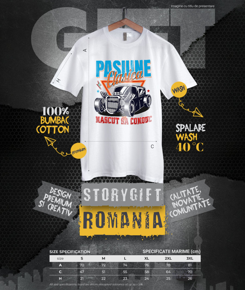 Tricou Femei, Barbati, Copii, Fata, Baiat, Unisex Personalizat Mașină Tunată Clasică – Putere, Stil și Adrenalină pentru Pasionați [4]