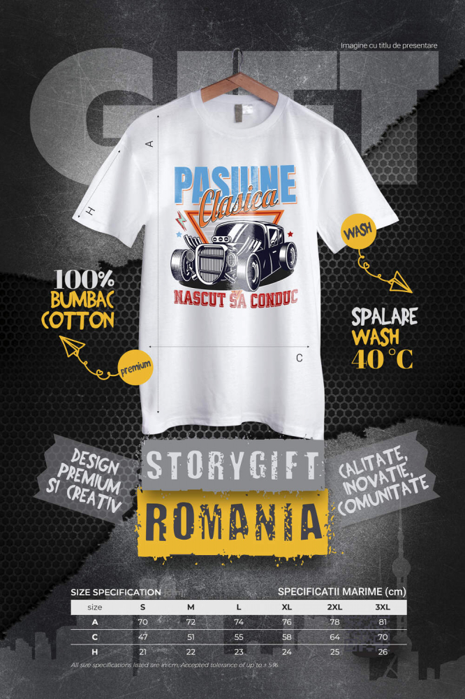 Tricou Femei, Barbati, Copii, Fata, Baiat, Unisex Personalizat Mașină Tunată Clasică – Putere, Stil și Adrenalină pentru Pasionați [4]