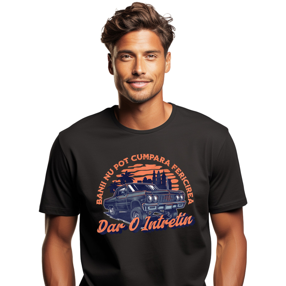 Tricou Femei, Barbati, Copii, Fata, Baiat, Unisex Personalizat Mașină Vintage în Oraș – Curse Ilegale și Viteză Maximă [1]