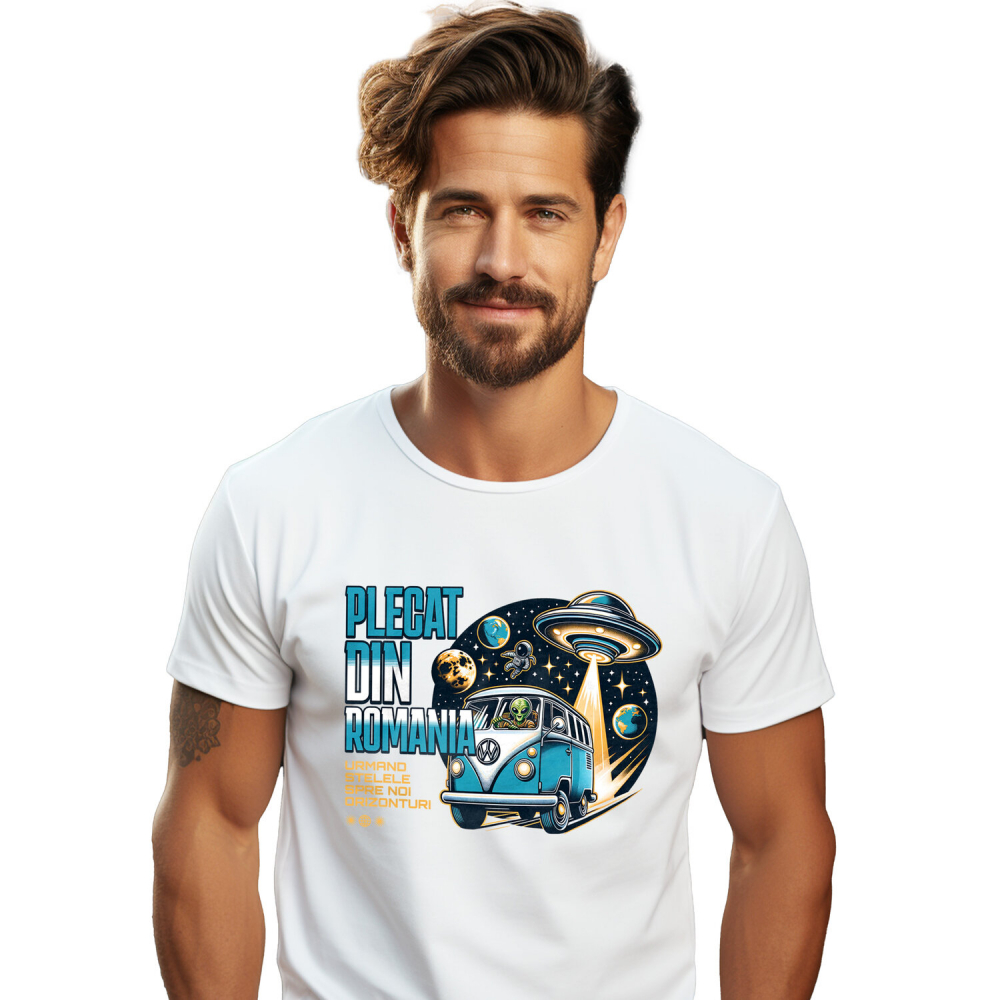 Tricou Femei, Barbati, Copii, Fata, Baiat, Unisex Personalizat Mașină Vintage Pe Lună – Aventură Cosmică Cu Extratereștri Și Astronauți [1]