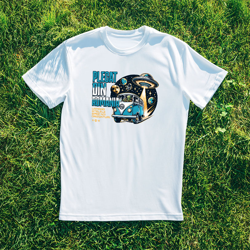 Tricou Femei, Barbati, Copii, Fata, Baiat, Unisex Personalizat Mașină Vintage Pe Lună – Aventură Cosmică Cu Extratereștri Și Astronauți [3]