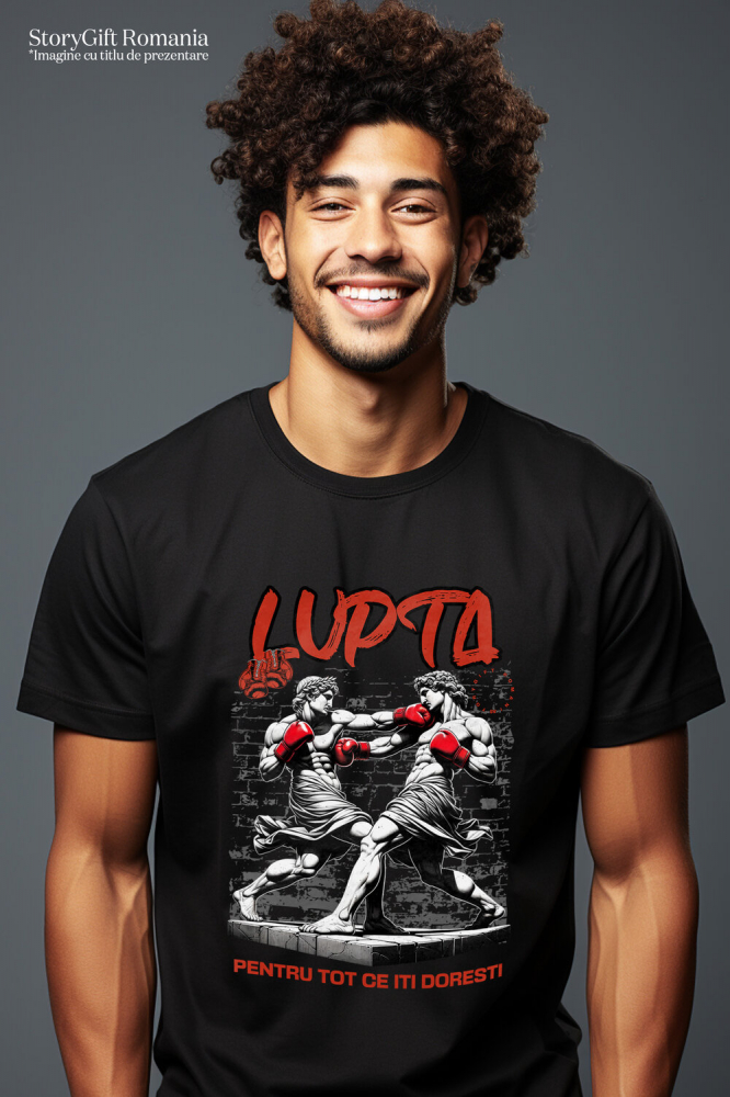 Tricou Femei, Barbati, Copii, Fata, Baiat, Unisex Personalizat Meci de Box Între Statui – Design Stil Grecesc pentru Cadouri Personalizate [2]