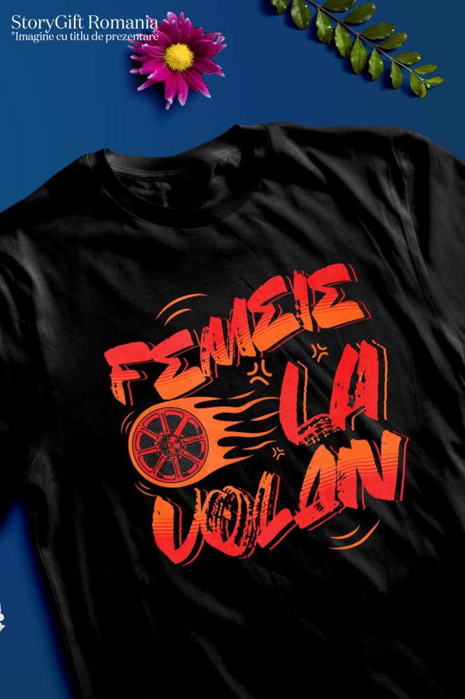 Tricou Femei, Barbati, Copii, Fata, Baiat, Unisex Personalizat Mesaj Colorat – Roată Mașină În Flăcări | Design Pentru Iubitorii De Viteză [3]