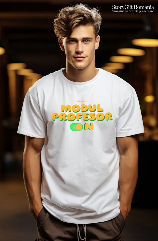 Tricou Femei, Barbati, Copii, Fata, Baiat, Unisex Personalizat Mesaj Colorat – Buton ON/OFF, Profesor, Educație și Inspirație [2]