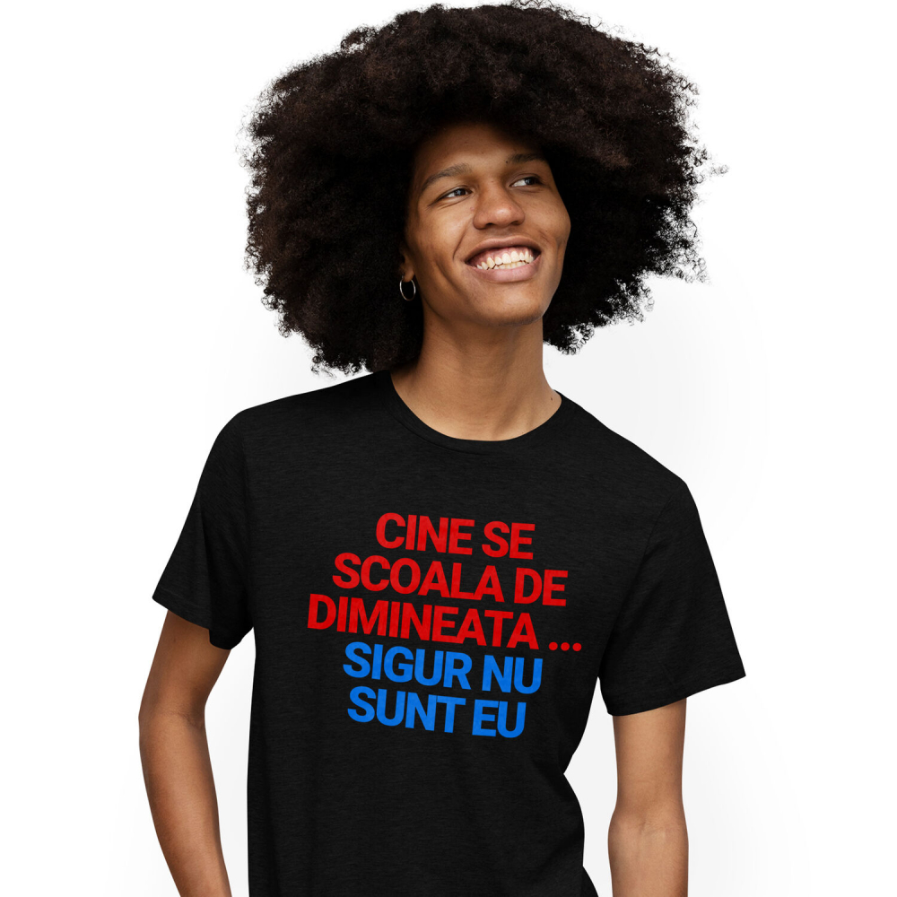 Tricou Femei, Barbati, Copii, Fata, Baiat, Unisex Personalizat „Cadouri personalizate amuzante cu mesaje despre dimineața și lene pentru familie și prieteni” [1]