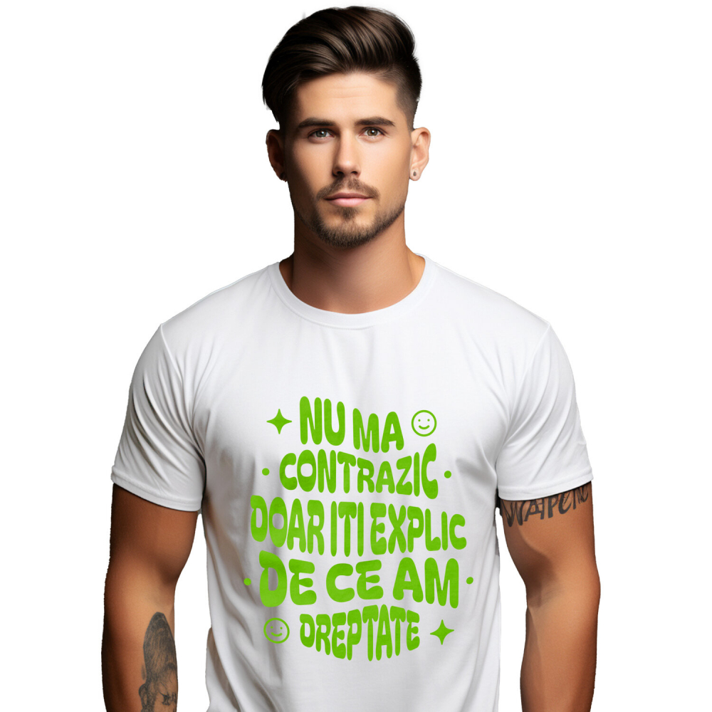 Tricou Femei, Barbati, Copii, Fata, Baiat, Unisex Personalizat „Nu mă contrazic, doar îți explic de ce am dreptate” – Mesaj Haios pentru Cadouri Personalizate [1]