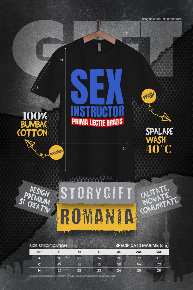 Tricou Femei, Barbati, Copii, Fata, Baiat, Unisex Personalizat Instructor de Dragoste – Lecția Gratis și Mesaje Haios pentru Cadouri Personalizate [4]