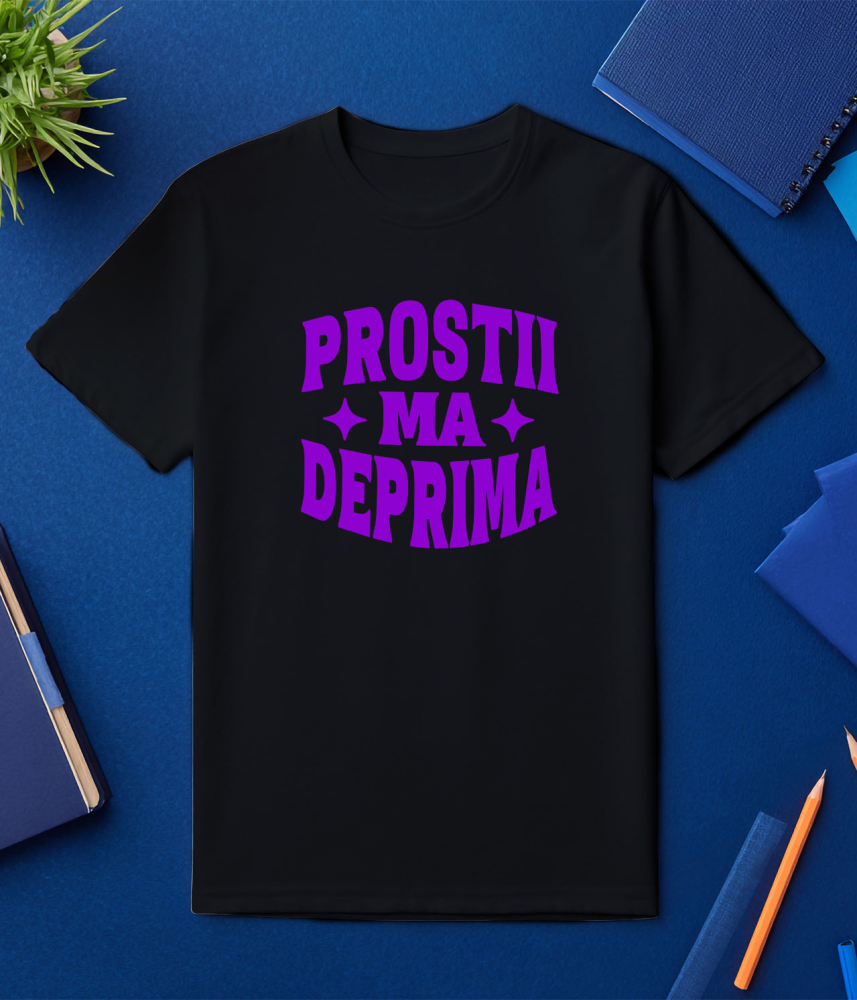 Tricou Femei, Barbati, Copii, Fata, Baiat, Unisex Personalizat „Prostii mă deprimă, dar te iubesc” - Mesaj Haios și Sarcastic pentru Iubitori de Glume [3]