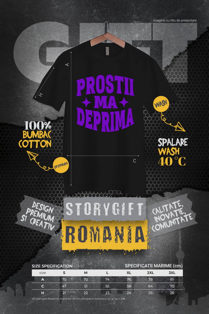 Tricou Femei, Barbati, Copii, Fata, Baiat, Unisex Personalizat „Prostii mă deprimă, dar te iubesc” - Mesaj Haios și Sarcastic pentru Iubitori de Glume [4]
