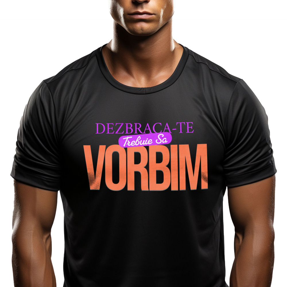 Tricou Femei, Barbati, Copii, Fata, Baiat, Unisex Personalizat Mesaj Colorat „Dezbracă-te Trebuie Să Vorbim” | Cadou Iubire Personalizat [1]